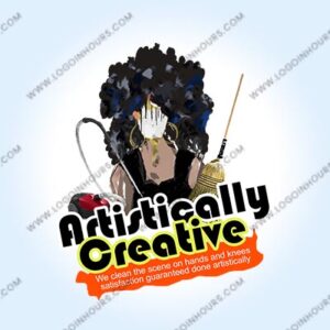 Artistically Creative colorful hair art logo