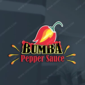 Bumba Pepper Sauce logo with red chili pepper