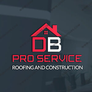 DB Pro Service roofing logo on dark background