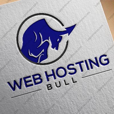 Web Hosting Bull logo with blue charging bull
