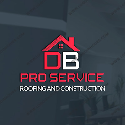 DB Pro Service roofing and construction logo with house outline